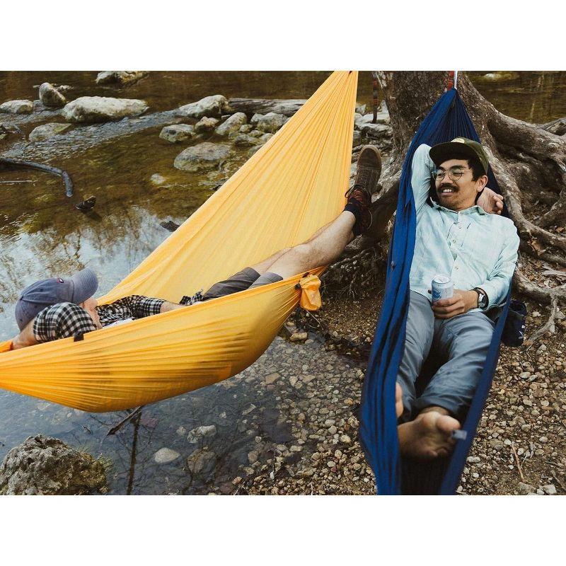 Kammok Roo Single Hammock with Stuff Sack | Waterproof Ripstop Nylon, Gear Loops | Lightweight for Camping and Backpacking, Sunflower Gold