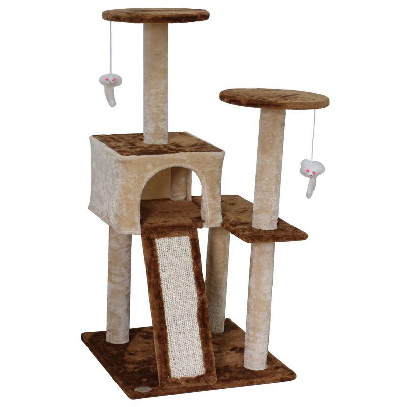 Go Pet Club 44" Kitten Cat Tree with Scratching Board F709