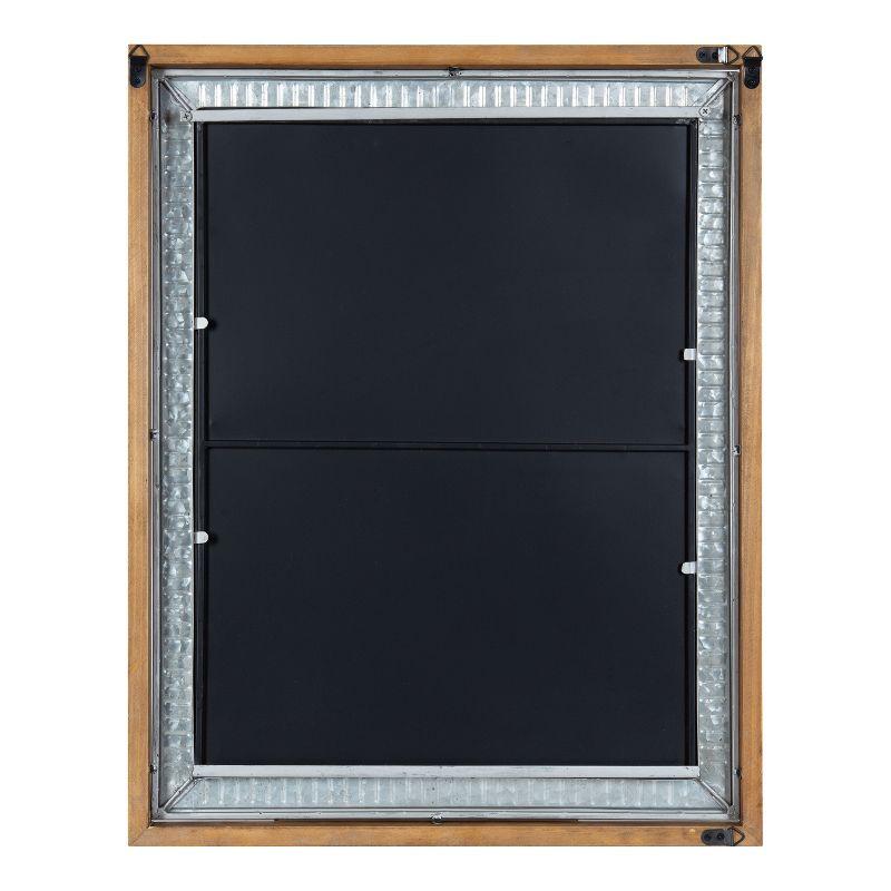 Rustic Brown Wood and Metal Framed Magnetic Chalkboard, 24x30