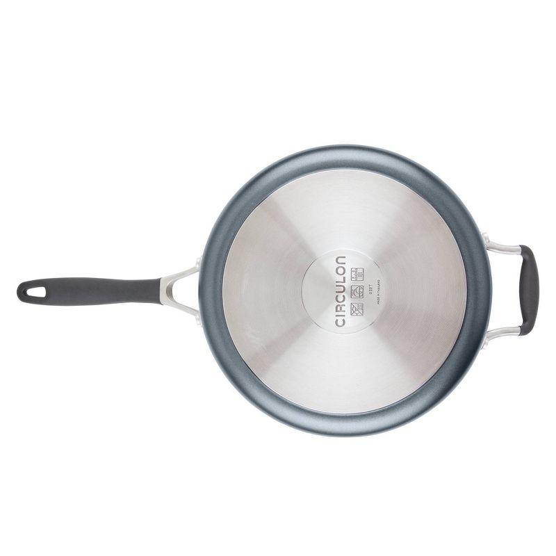 Gray 5-Quart Non-Stick Aluminum Saute Pan with Lid