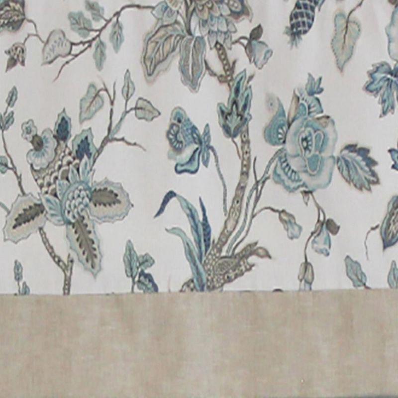 Gianna Spa Floral Rod Pocket Valance with Contrast Banding