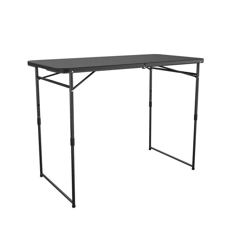 COSCO 24" x 48" Adjustable Height Folding Resin Utility Table, Black