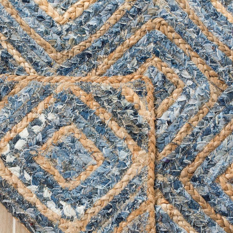 Coastal Charm Natural Blue Hand-Knotted Jute 2'x3' Area Rug