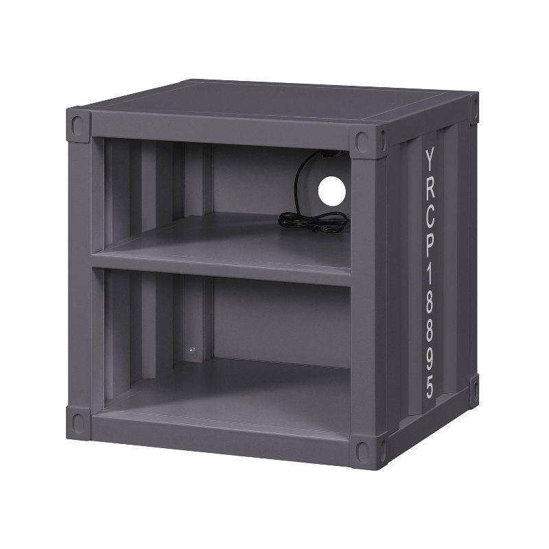 F&L Homes Studio Cargo Metal Nightstand W/USB