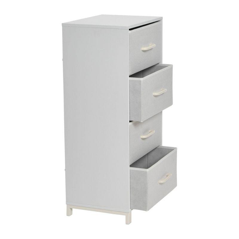 Household Essentials Dresser Tower White: Particle Board Frame, 4-Drawer Storage, Adult Assembly Required