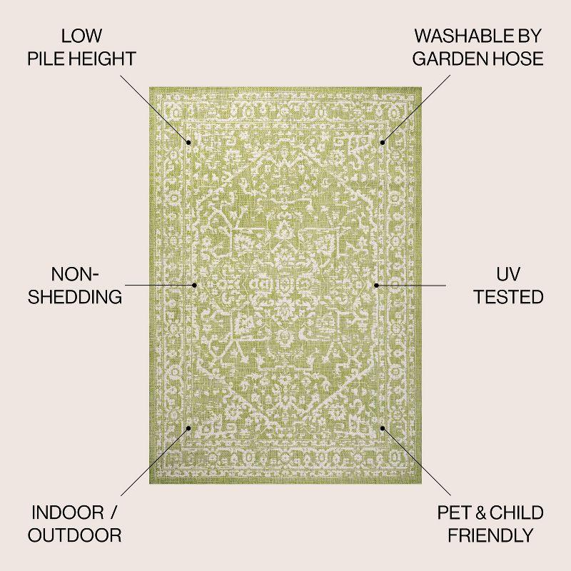 Malta Bohemian Inspired Medallion Textured Weave Indoor/Outdoor Area Rug - JONATHAN Y