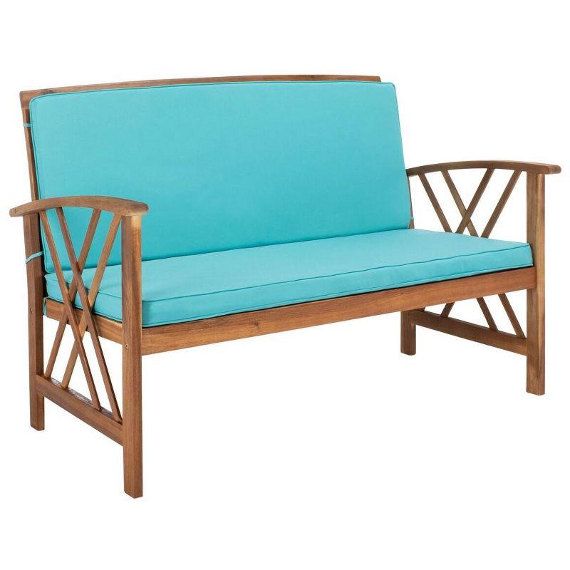 Luxurious Acacia Wood 4-Person Outdoor Conversation Set with Aqua Cushions