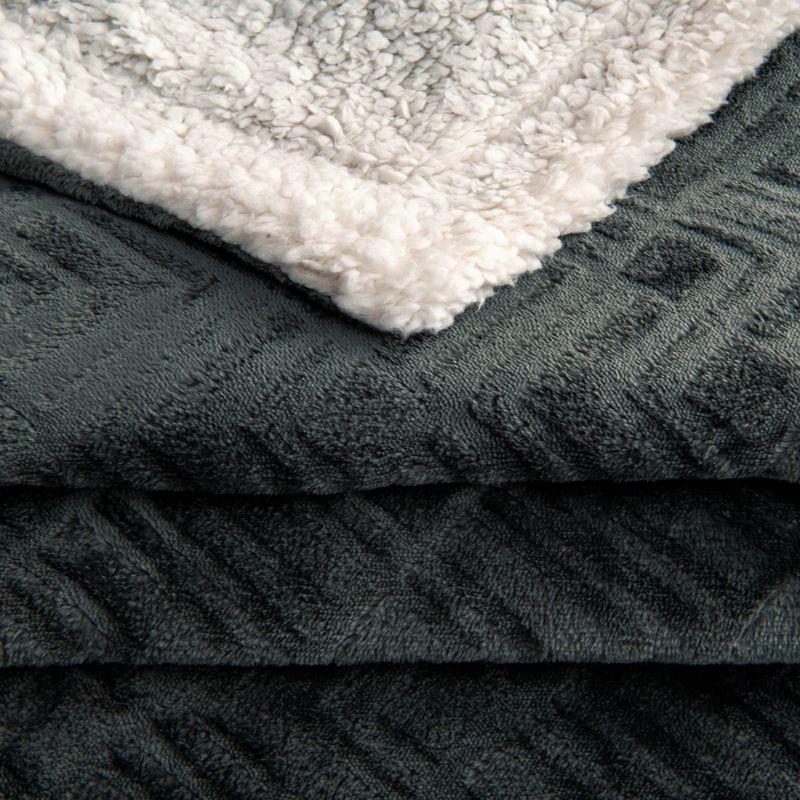 FreshFolds Ultra Soft Printed Plush Sherpa Reversible Blanket