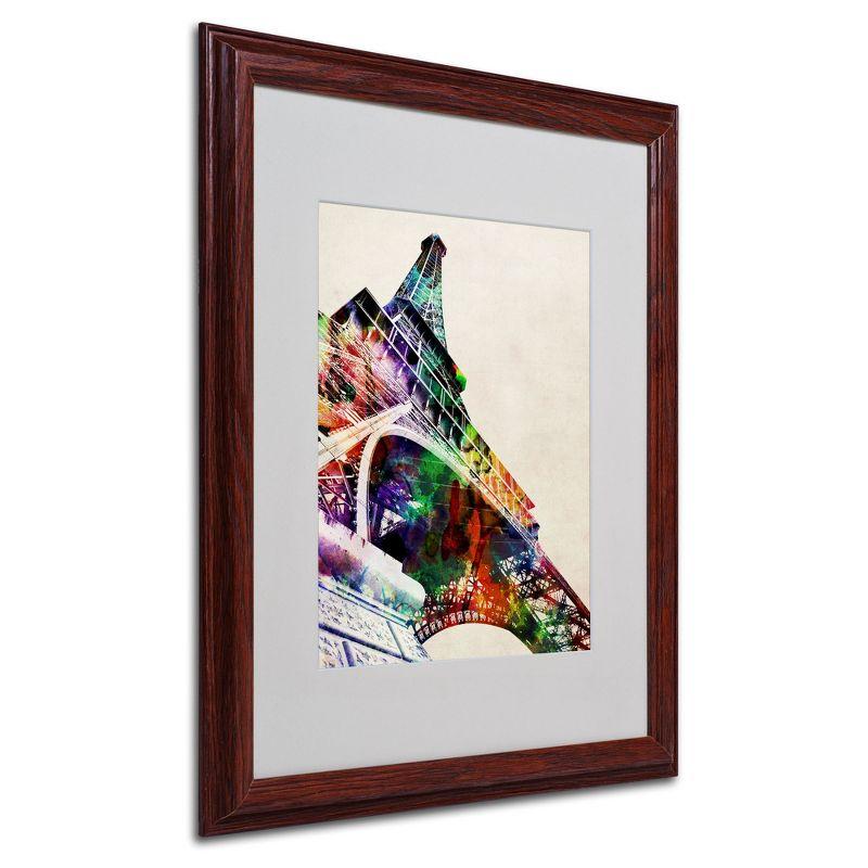 Colorful Eiffel Tower Fine Art Canvas Print in Dark Wood Frame