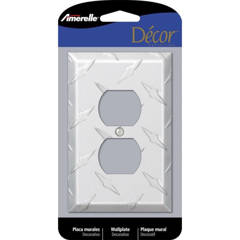 Amerelle Diamond Plate Magnesium Aluminum Duplex Wall Plate