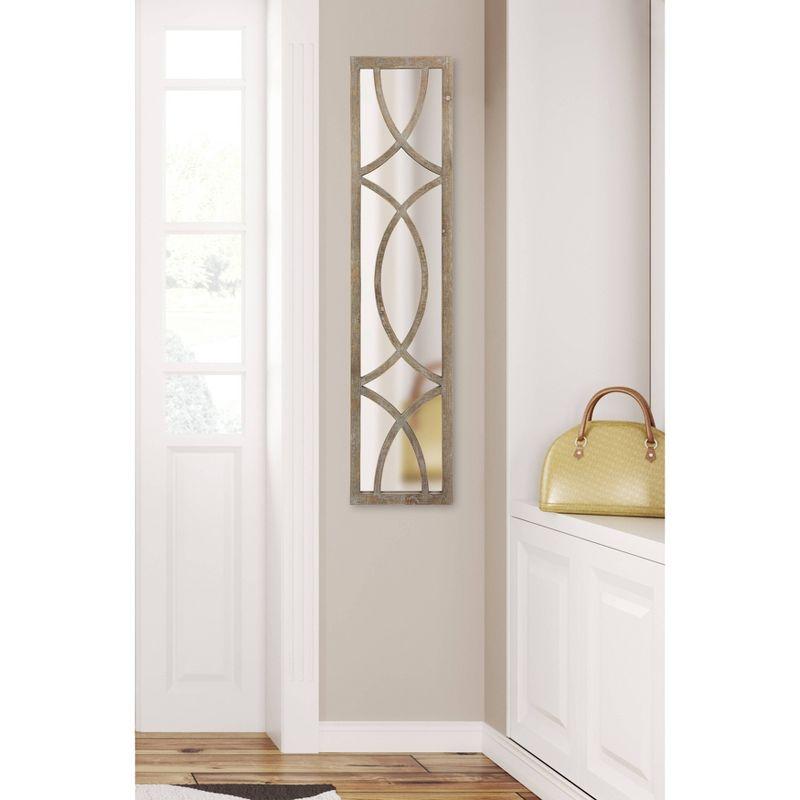 12" x 47" Tolland Wood Panel Wall Mirror Brown - Kate and Laurel