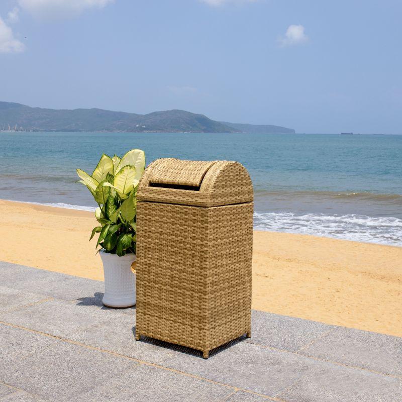 Serapis Outdoor Trash Can - Natural - Safavieh