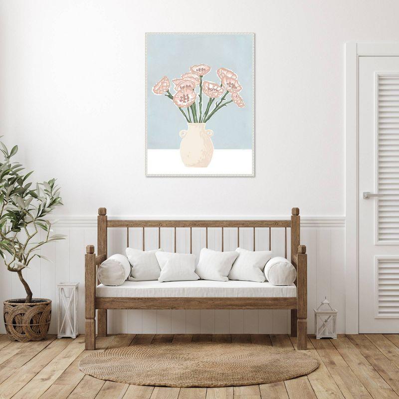 32"x42" Renewed Bouquet II by Urban Road Framed Canvas Wall Art Print White - Amanti Art