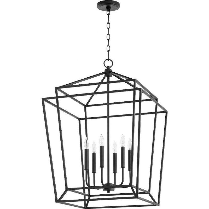 Quorum Lighting Monument 6-Light Entry Pendant, Noir Finish, 21 Width, 31 Height