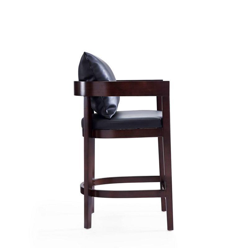 Ritz Beech Wood Counter Height Barstool Black - Manhattan Comfort: Gold Footrest, Upholstered, No Assembly Required