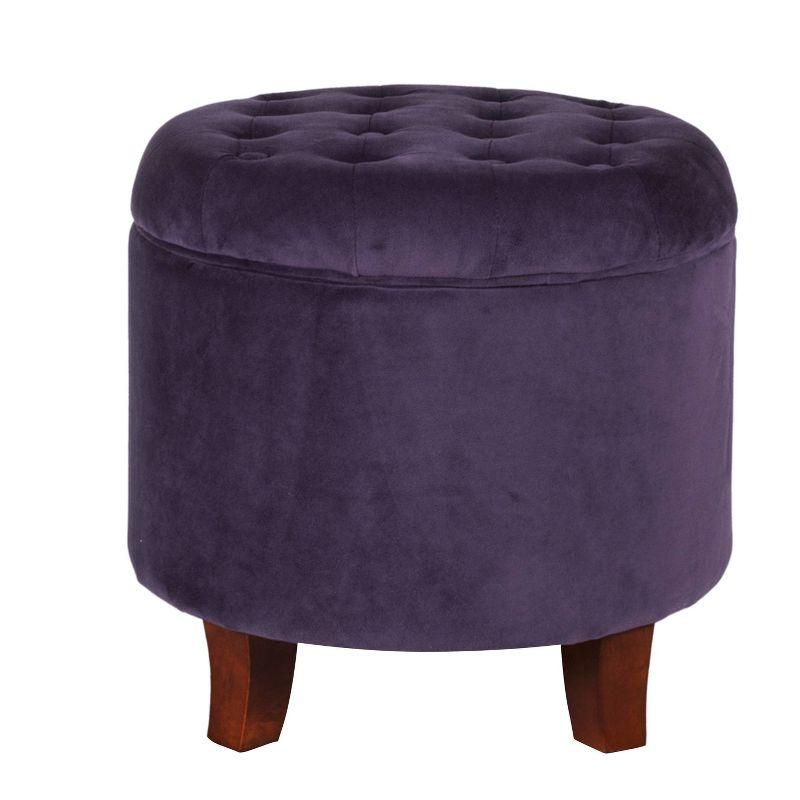 Large Round Button Tufted Storage Ottoman - HomePop