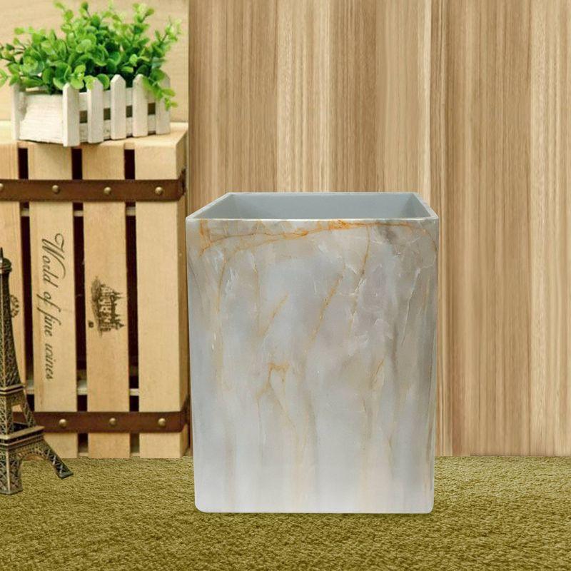 Stone Hedge Resin Decorative Bathroom Wastebasket - Nu Steel