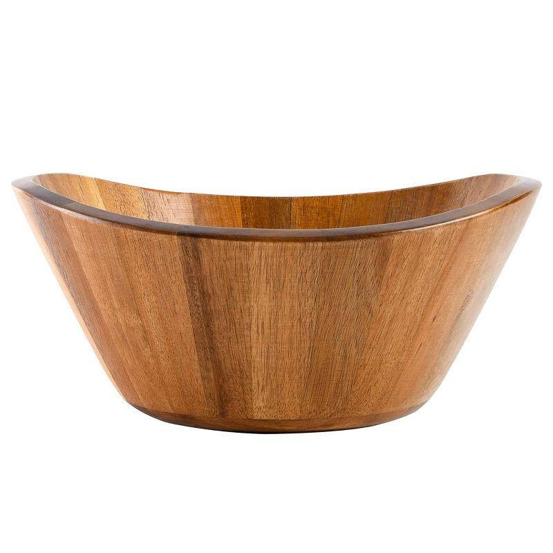 Sherwood Acacia Wood Salad Bowl with Serving Utensils, 10.25"