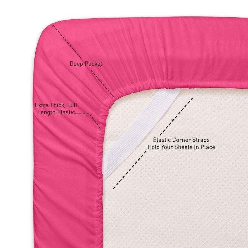 4 Piece Sheet Set, Ultra Soft 1800 Series Collection - King, Fuchsia