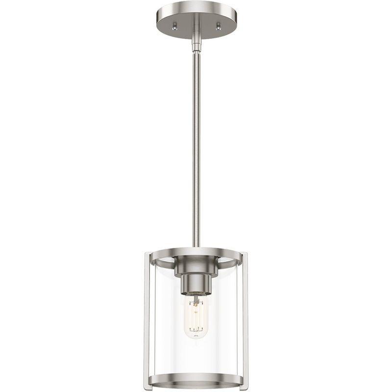 Astwood Clear Glass Mini Pendant Ceiling Light Fixture Silver - Hunter Fan: UL Listed, Adjustable Height