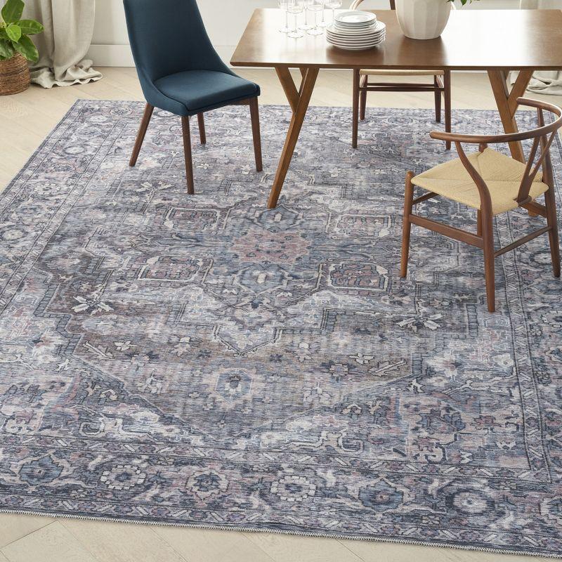 Gray Floral Cotton Chenille 8' x 10' Area Rug