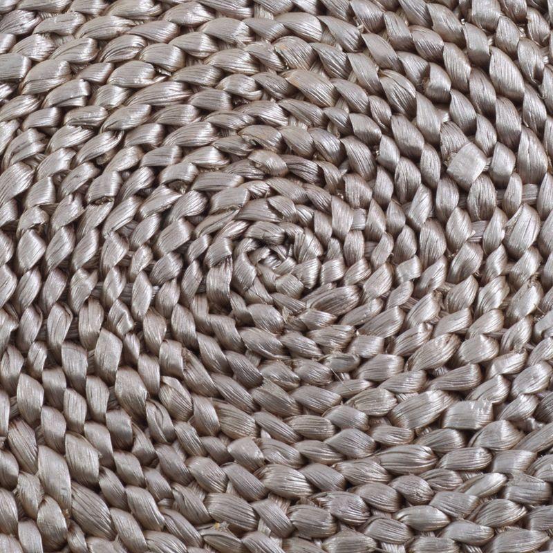 Silver Hand Woven Water Hyacinth Round Placemats, Set of 4