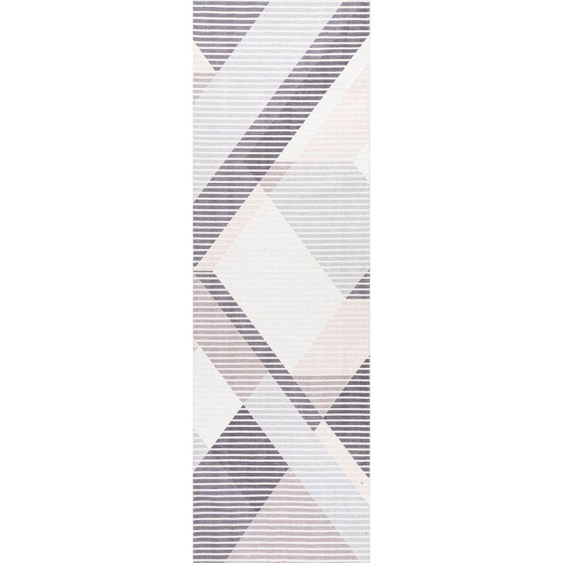Nuloom Alesha Modern Striped Machine Washable Runner Indoor Area Rug - Beige 2' 6" x 8'
