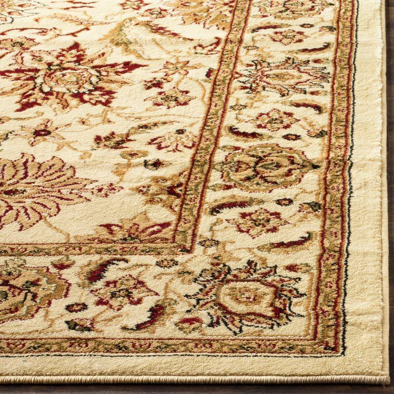 Elegant Ivory 6' Square Synthetic Easy-Care Area Rug