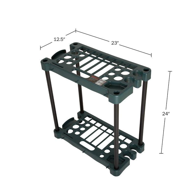 Green Plastic Compact Garden Tool Storage Rack