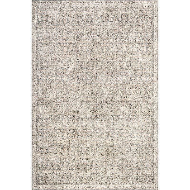 Nuloom Hillstone Collection Cally Traditional Vintage Medallion Area Rug, 5' x 8', Taupe