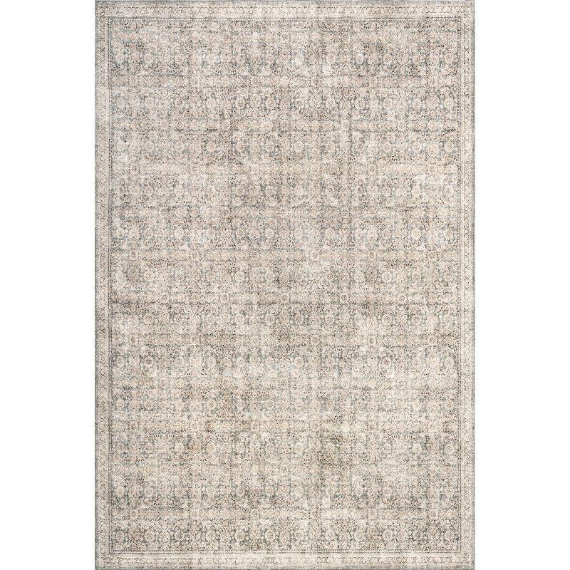 Hillstone Gray Rectangular Synthetic Vintage Medallion Area Rug