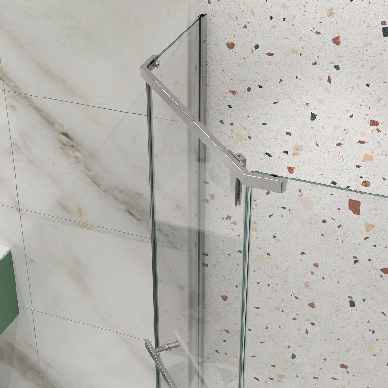 34.75"W x 72"H Swivel Shower Door with 1/4’ Tempered Glass, Frameless Shower Enclosure