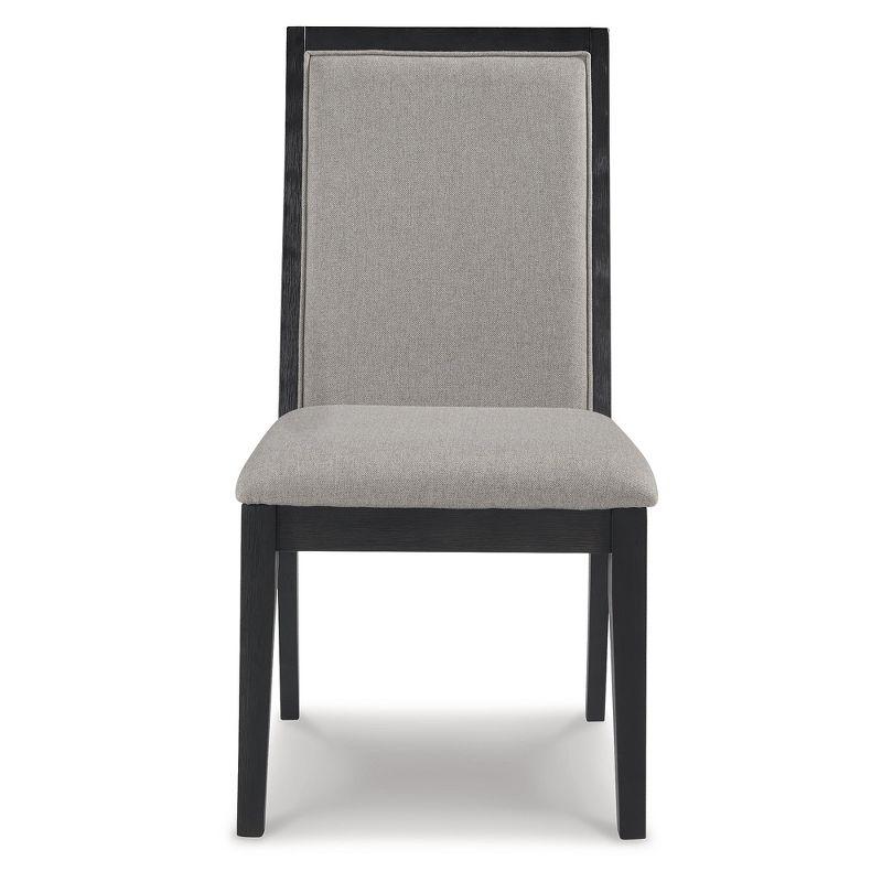 Signature Design by Ashley Foyland Dining Upholstered Side Chair, 2 Count, Black & Gray