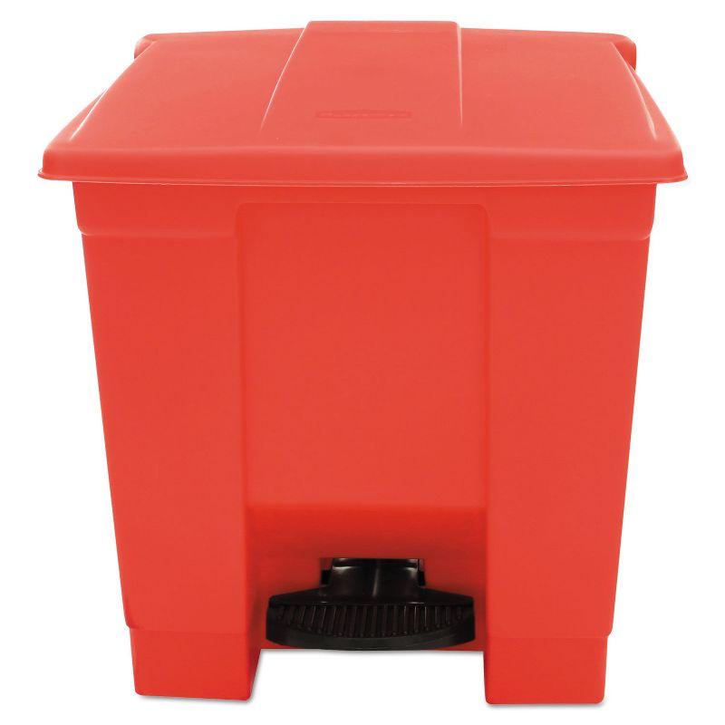 Red 8-Gallon Plastic Step-On Trash Can