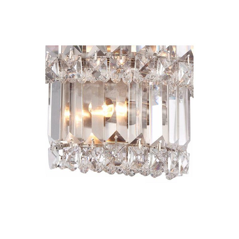 Vienna Full Spectrum Magnificence Modern Wall Light Sconce Satin Nickel Hardwire 10" 2-Light Fixture Tiered Crystal for Bedroom Bathroom Vanity Home