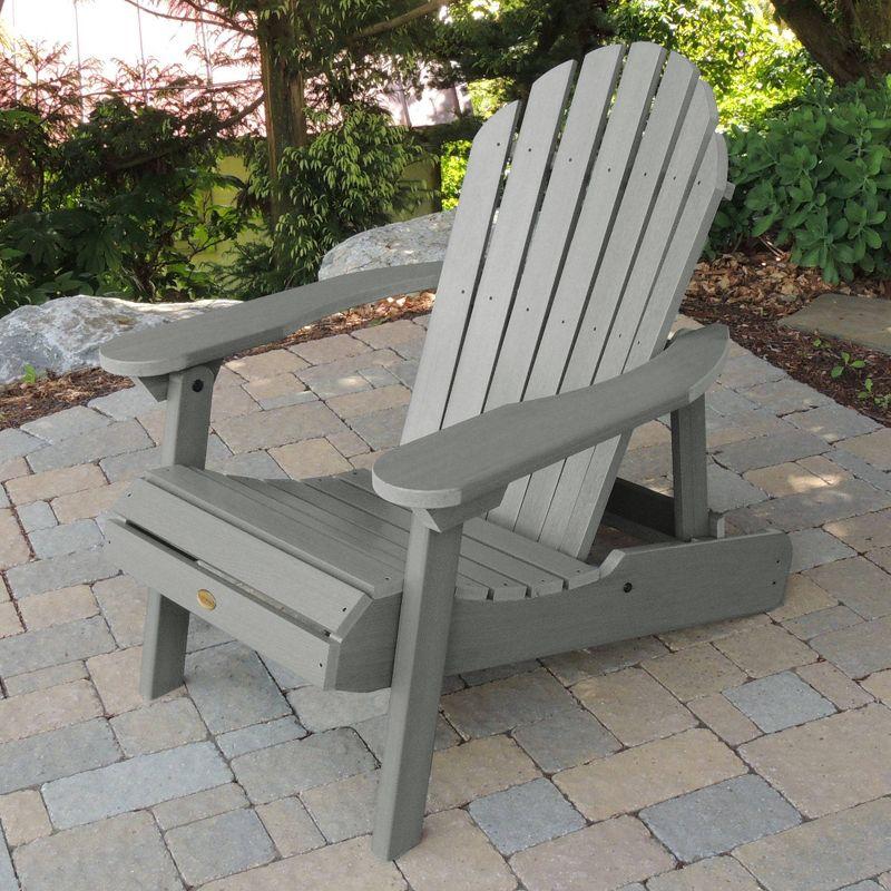 Hamilton 2pk Folding & Reclining Adirondack Chairs - Coastal Teak - highwood: Weather-Resistant Outdoor Seating