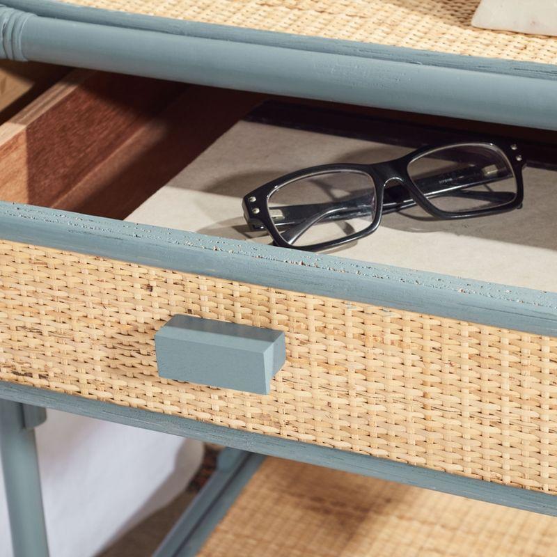 Roya 1 Drawer 1 Shelf Nightstand - Blue Grey/Natural - Safavieh.