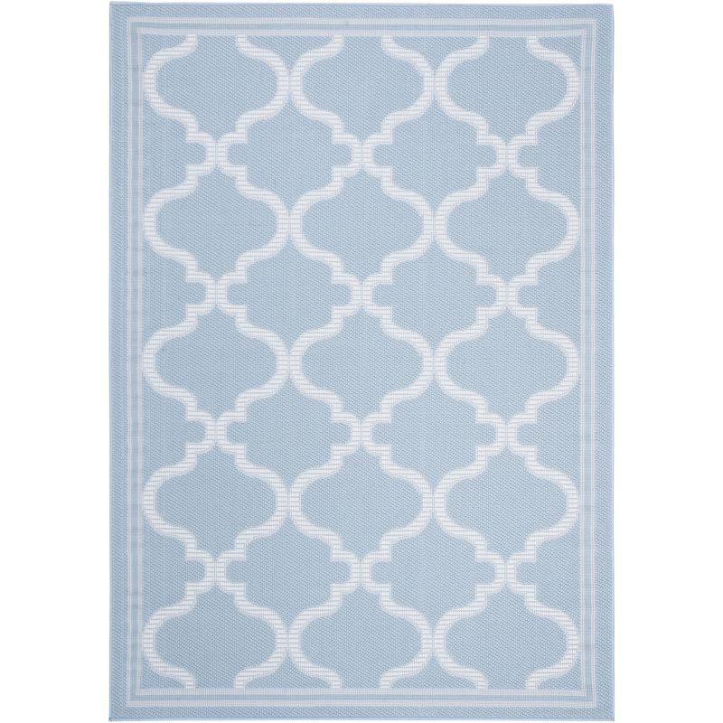 Bermuda BMU810 Power Loomed Indoor/Outdoor Machine Washable Area Rug - Light Blue/Ivory - 5'3"x7'6" - Safavieh