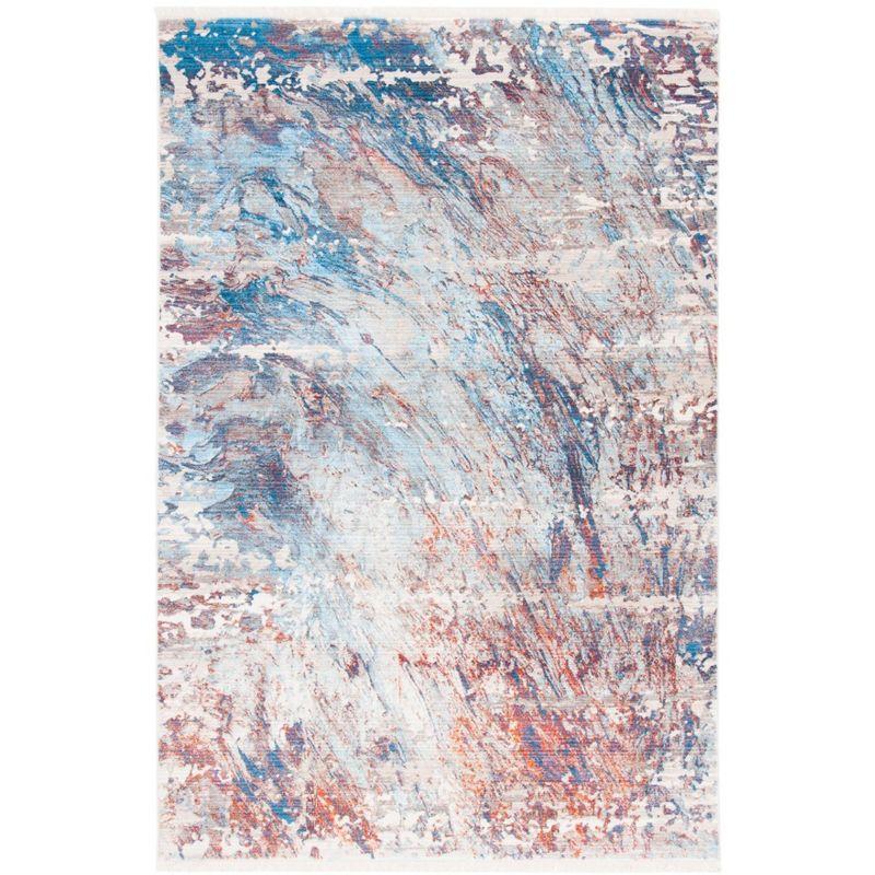 Vintage Persian VTP452 Power Loomed Indoor Area Rug - Blue/Rust - 5'x7'6" - Safavieh
