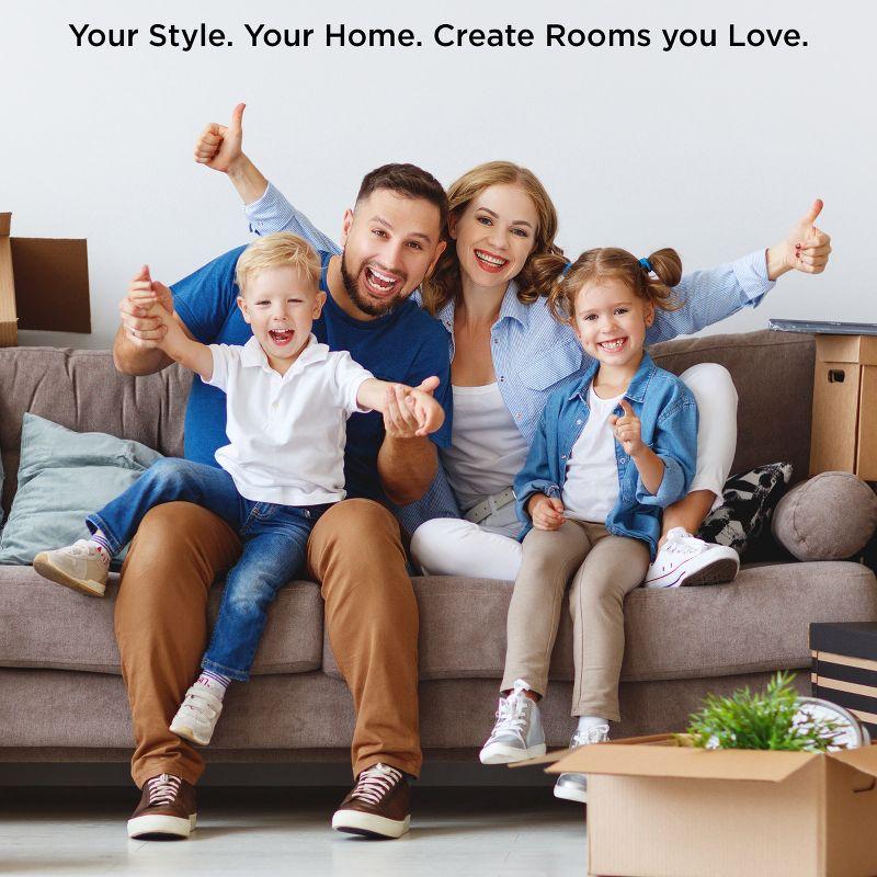 Hastings Home Set of 3 Round Living Room End Tables – Modern Faux Marble Top and Black Metal Base Nesting Tables or Nightstands