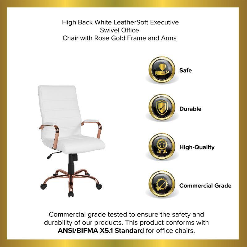 Emma and Oliver High Back Executive Swivel Office Chair with Metal Frame and Arms