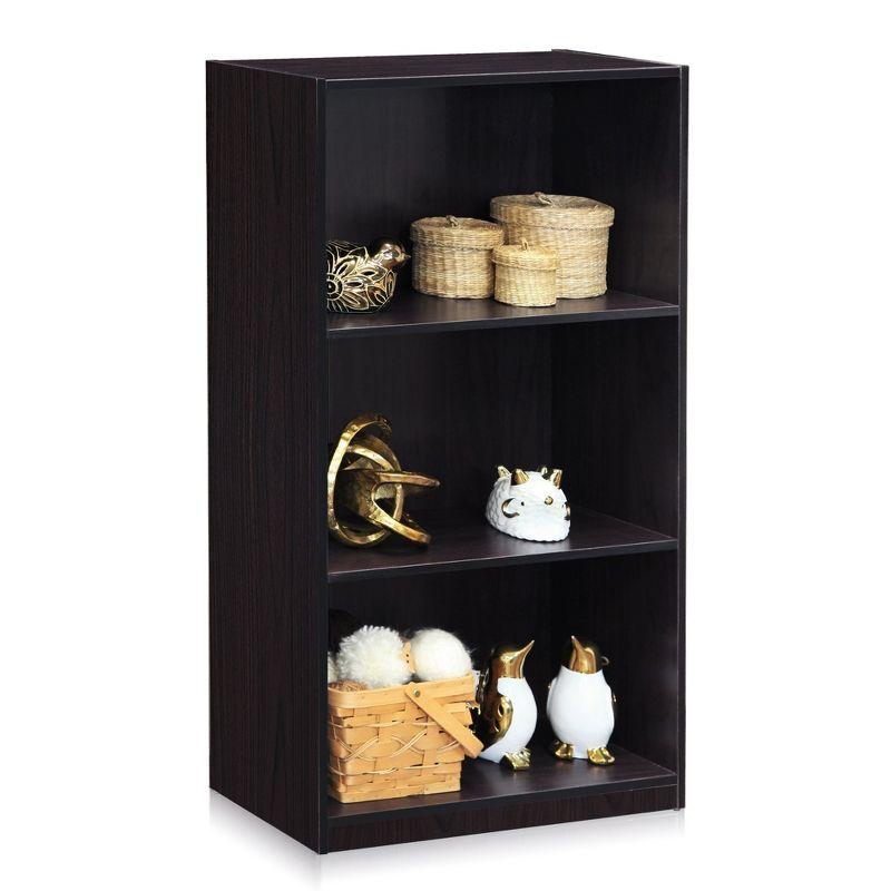 Versatile Dark Walnut 3-Tier Kids Bookcase Storage