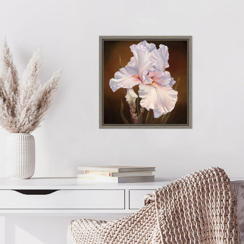 Amanti Art White Iris II by Marianne Broome Canvas Wall Art Print Framed 16 x 16-in.