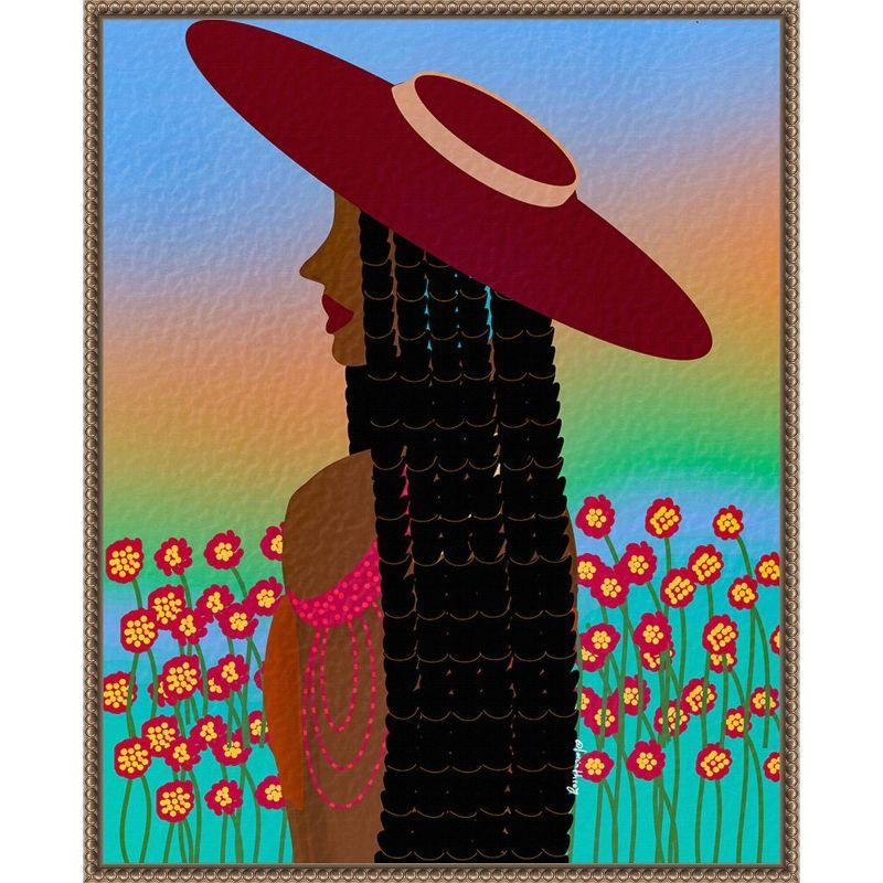 Amanti Art 23"x28" Lola Lady by Lorintheory Framed Canvas Wall Art Print Bronze : Modern Style, Polystyrene Frame, Lithograph Medium