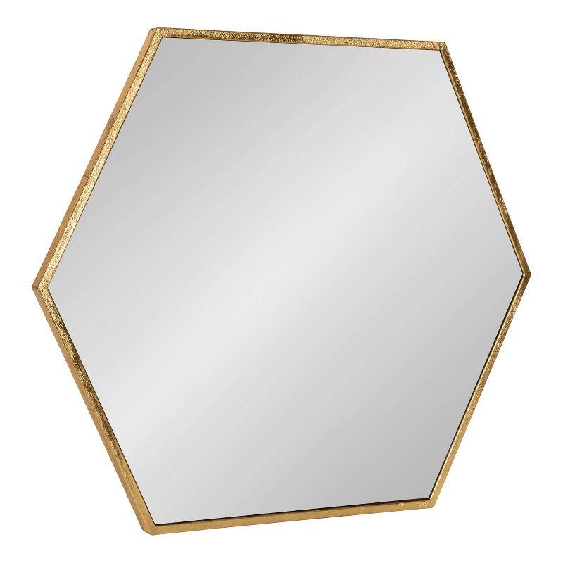 McNeer 22" x 25" Geometric Gold Hexagon Wall Mirror