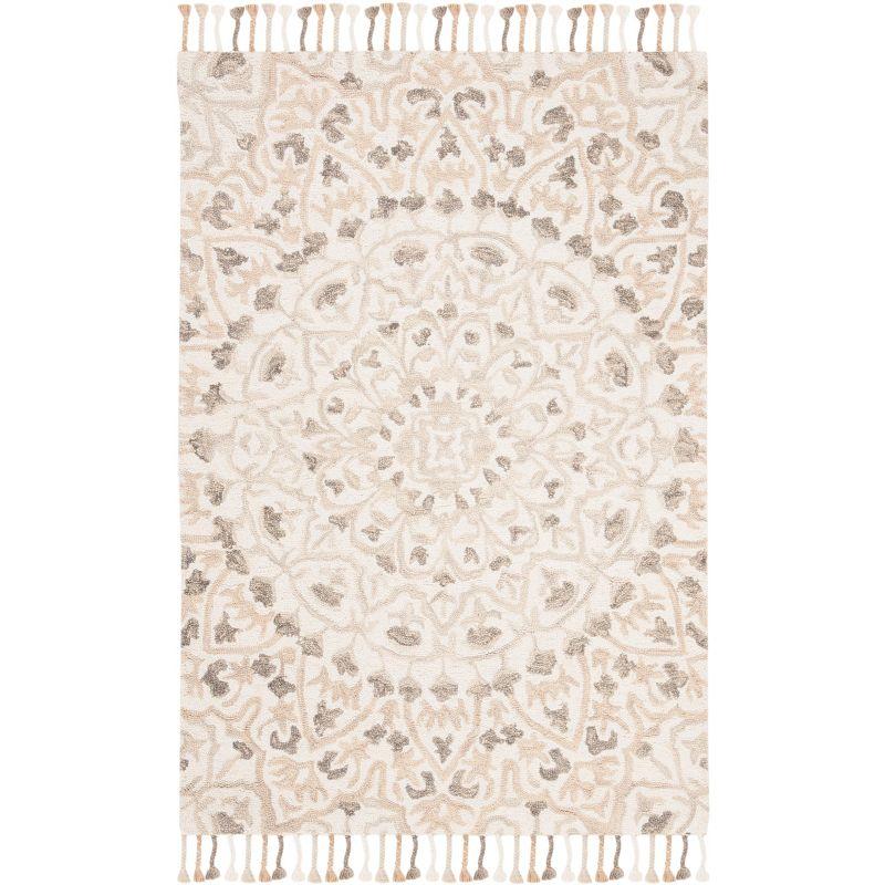Blossom BLM459 Hand Tufted Indoor Accent Rug - Ivory/Taupe - 3'x5' - Safavieh