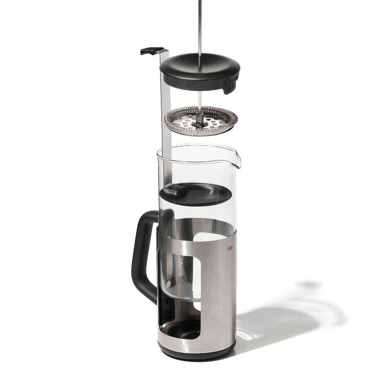 OXO 8 Cup French Press Coffee Maker - Black - 11294500: Stainless Steel & Glass, Nonslip Base, Manual, Hand Wash