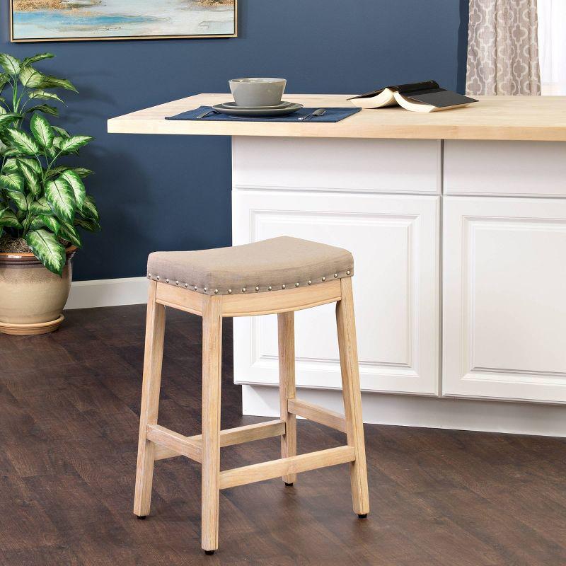 26" Blake Backless Counter Height Barstool with Nailheads - HomePop