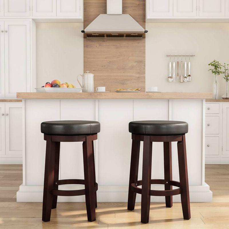 Maya Swivel Backless Counter Height Barstool - Linon