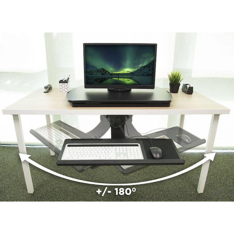 Mount-It! Sit Stand Keyboard Tray, Height Adjustable Under Desk Keyboard and Mouse Drawer With Ergonomic Wrist Rest Pad